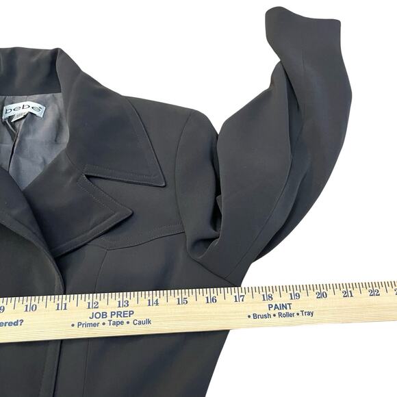 Y2K Bebe Double Breasted Pea Coat Jacket Size 2 Gray Classic Minimalist Preppy - Picture 9 of 11